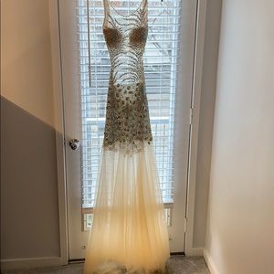Neiman Marcus Beaded Tulle Gown
